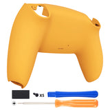 eXtremeRate Caution Yellow Soft Touch Grip Custom Back Housing Bottom Shell Compatible with ps5 Controller, Replacement Back Shell Cover Compatible with ps5 Controller - DPFP3011