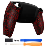 eXtremeRate Textured Red Custom Back Housing Bottom Shell Compatible with ps5 Controller, Replacement Back Shell Cover Compatible with ps5 Controller - DPFP3015