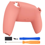 eXtremeRate Coral Soft Touch Custom Back Housing Bottom Shell Compatible with ps5 Controller, Replacement Back Shell Cover Compatible with ps5 Controller - DPFP3026