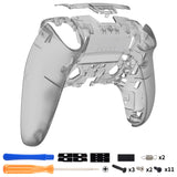 eXtremeRate Clear Black Custom Back Housing Bottom Shell Compatible with ps5 Edge Controller, DIY Replacement Back Shell Cover Compatible with ps5 Edge Controller - DQZEGM003