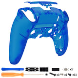 eXtremeRate Clear Blue Custom Back Housing Bottom Shell Compatible with ps5 Edge Controller, DIY Replacement Back Shell Cover Compatible with ps5 Edge Controller - DQZEGM004