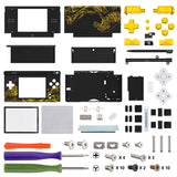 eXtremeRate The Great GOLDEN Wave Off Kanagawa - Black Replacement Full Housing Shell for Nintendo DS Lite, Custom Handheld Console Case Cover with Buttons, Screen Lens for Nintendo DS Lite NDSL - Console NOT Included - DSLT1002