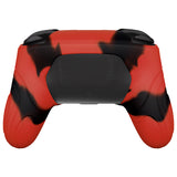 PlayVital Samurai Edition Ergonomic Silicone Skin Protective Case for Nintendo Switch Pro Controller, Soft Anti-slip Controller Grip Protector for Nintendo Switch Pro with Thumb Grip Caps - Red & Black - EBNPP006