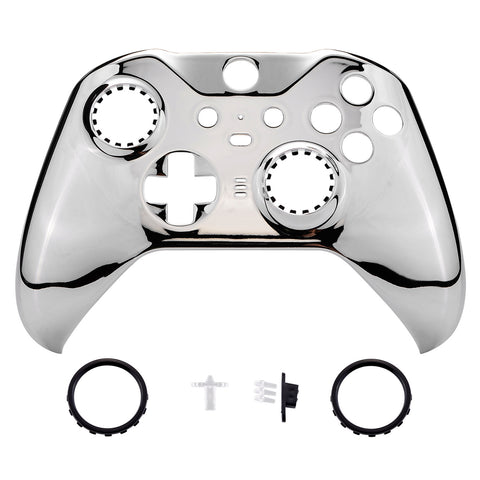 eXtremeRate Replacement Front Housing Shell Case for Xbox One Elite Series 2 & Elite 2 Core Controller (Model 1797) - Chrome Silver Glossy - ELD402