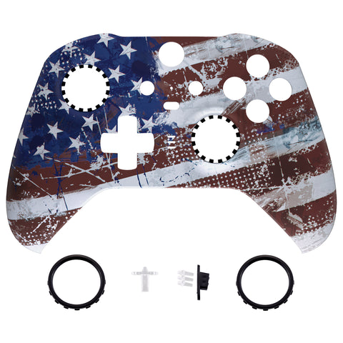 eXtremeRate Replacement Front Housing Shell Case for Xbox One Elite Series 2 & Elite 2 Core Controller (Model 1797) - Impression US Flag - ELT146