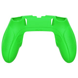 PlayVital Ninja Edition Anti-Slip Half-Covered Silicone Cover Skin for ps5 Edge Controller, Ergonomic Protector Soft Rubber Case for ps5 Edge Wireless Controller with Thumb Grip Caps - Green - EYPFP009