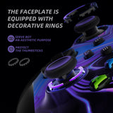 eXtremeRate Origin of Chaos ASR Version Performance Rubberized Grip Front Housing Shell  with Accent Rings for Xbox Series X/S Controller - FX3C1001