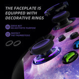 eXtremeRate Nebula Galaxy ASR Version Performance Rubberized Grip Front Housing Shell  with Accent Rings for Xbox Series X/S Controller - FX3C1003