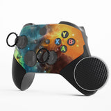 eXtremeRate Orange Star Universe ASR Version Performance Rubberized Grip Front Housing Shell  with Accent Rings for Xbox Series X/S Controller - FX3C1004