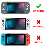 PlayVital Glossy Graphite Carbon Fiber Protective Case for NS Switch Lite, Hard Cover Protector for NS Switch Lite - 1 x Black Border Tempered Glass Screen Protector Included - YYNLS001