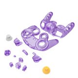 eXtremeRate Clear Atomic Purple Replacement Faceplate Backplate with Buttons for Nintendo GameCube Controller - GCNM5001