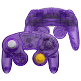 eXtremeRate Clear Atomic Purple Replacement Faceplate Backplate with Buttons for Nintendo GameCube Controller - GCNM5001