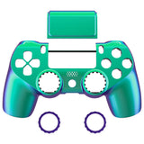 eXtremeRate Chameleon Green Purple Replacement Faceplate Touchpad, Redesigned Soft Touch Housing Shell Touch Pad Compatible with PS4 Slim Pro Controller JDM-040/050/055 - Controller NOT Included - GHP4P001