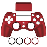 eXtremeRate Scarlet Red Replacement Faceplate Touchpad, Redesigned Soft Touch Housing Shell Touch Pad Compatible with PS4 Slim Pro Controller JDM-040/050/055 - Controller NOT Included - GHP4P002