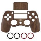 eXtremeRate Wood Grain Ghost Replacement Faceplate Touchpad Cover, Redesigned Soft Touch Housing Shell Case Touch Pad Compatible with PS4 Slim Pro Controller JDM-040/050/055 - Controller NOT Included - GHP4S001