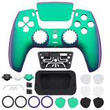 eXtremeRate LUNA Redesigned Front Shell with Touchpad for PS5 Controller BDM-010/020/030/040/050 - Chameleon Green Purple - GHPFP007