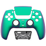 eXtremeRate LUNA Redesigned Front Shell with Touchpad for PS5 Controller BDM-010/020/030/040/050 - Chameleon Green Purple - GHPFP007