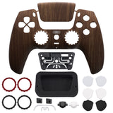 eXtremeRate LUNA Redesigned Wood Grain Front Shell Touchpad Compatible with ps5 Controller BDM-010/020/030/040, DIY Replacement Housing Custom Touch Pad Cover Compatible with ps5 Controller - GHPFS002