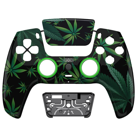 eXtremeRate LUNA Redesigned Front Shell with Touchpad for PS5 Controller BDM-010/020/030/040/050 - Green Weeds - GHPFT003
