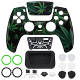 eXtremeRate LUNA Redesigned Front Shell with Touchpad for PS5 Controller BDM-010/020/030/040/050 - Green Weeds - GHPFT003