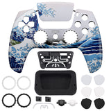 eXtremeRate LUNA Redesigned Front Shell with Touchpad for PS5 Controller BDM-010/020/030/040/050 - The Great Wave - GHPFT004