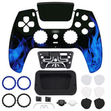 eXtremeRate LUNA Redesigned Front Shell with Touchpad for PS5 Controller BDM-010/020/030/040/050 - Blue Flame - GHPFT006