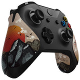 eXtremeRate View of Rising Sun Anti-Skid Sweat-Absorbent Controller Grip for Xbox One S & X, Xbox One Controller, Professional Textured Soft Rubber Pads Handle Grips for Xbox One, Xbox One S/X Controller - GX00169