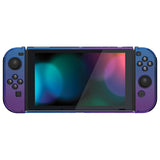 PlayVital Gradient Translucent Bluebell Cover for NS Switch Console, NS Joycon Handheld Controller Separable Protector Hard Shell, Soft Touch Customized Dockable Protective Case for NS Switch - NTP347