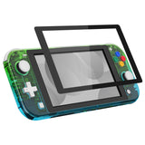 eXtremeRate Gradient Translucent Green Blue DIY Replacement Shell for Nintendo Switch Lite, NSL Handheld Controller Housing with Screen Protector, Custom Case Cover for Nintendo Switch Lite - DLP319