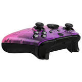 eXtremeRate Gradient Translucent Purple Rose Red Faceplate Cover, Glossy Front Housing Shell Case Replacement Kit for Xbox One Elite Series 2 Controller Model 1797 and Core Model 1797 - Thumbstick Accent Rings Included - ELP335