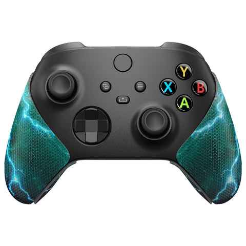 PlayVital Green Storm Thunder Anti-Skid Sweat-Absorbent Controller Grip for Xbox Series X/S Controller, Professional Textured Soft Rubber Pads Handle Grips for Xbox Series X/S Controller - X3PJ047