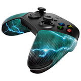 PlayVital Green Storm Thunder Anti-Skid Sweat-Absorbent Controller Grip for Xbox Series X/S Controller, Professional Textured Soft Rubber Pads Handle Grips for Xbox Series X/S Controller - X3PJ047