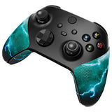 PlayVital Green Storm Thunder Anti-Skid Sweat-Absorbent Controller Grip for Xbox Series X/S Controller, Professional Textured Soft Rubber Pads Handle Grips for Xbox Series X/S Controller - X3PJ047