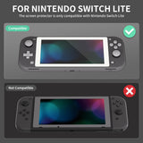 eXtremeRate 2 Pack White Border Transparent HD Saver Protector Film, Tempered Glass Screen Protector for Nintendo Switch Lite [Anti-Scratch, Anti-Fingerprint, Shatterproof, Bubble-Free] - HL708