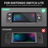 eXtremeRate 2 Pack Black Border Transparent HD Saver Protector Film, Tempered Glass Screen Protector for Nintendo Switch Lite [Anti-Scratch, Anti-Fingerprint, Shatterproof, Bubble-Free] - HL7HL709