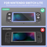 eXtremeRate 2 Pack Light Violet Border Transparent HD Saver Protector Film, Tempered Glass Screen Protector for Nintendo Switch Lite [Anti-Scratch, Anti-Fingerprint, Shatterproof, Bubble-Free] - HL715