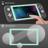 eXtremeRate 2 Pack Misty Green Border Transparent HD Saver Protector Film, Tempered Glass Screen Protector for Nintendo Switch Lite [Anti-Scratch, Anti-Fingerprint, Shatterproof, Bubble-Free] - HL732