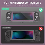 eXtremeRate 2 Pack Dark Grayish Violet Border Transparent HD Saver Protector Film, Tempered Glass Screen Protector for Nintendo Switch Lite [Anti-Scratch, Anti-Fingerprint, Shatterproof, Bubble-Free] - HL735