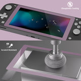 eXtremeRate 2 Pack Dark Grayish Violet Border Transparent HD Saver Protector Film, Tempered Glass Screen Protector for Nintendo Switch Lite [Anti-Scratch, Anti-Fingerprint, Shatterproof, Bubble-Free] - HL735