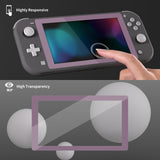 eXtremeRate 2 Pack Dark Grayish Violet Border Transparent HD Saver Protector Film, Tempered Glass Screen Protector for Nintendo Switch Lite [Anti-Scratch, Anti-Fingerprint, Shatterproof, Bubble-Free] - HL735