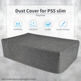 PlayVital Horizontal Dust Cover for ps5 Slim Disc Edition(The New Smaller Design), Nylon Dust Proof Protector Waterproof Cover Sleeve for ps5 Slim Console - Gray - HUYPFM002