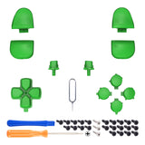 eXtremeRate Replacement D-pad R1 L1 R2 L2 Triggers Share Options Face Buttons, Green Full Set Buttons Compatible with ps5 Controller BDM-030/040/050 - Controller NOT Included - JPF1006G3