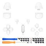 eXtremeRate Replacement D-pad R1 L1 R2 L2 Triggers Share Options Face Buttons, White Full Set Buttons Compatible with ps5 Controller BDM-030/040 - Controller NOT Included - JPF1008G3