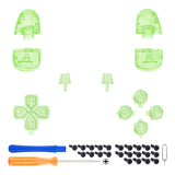 eXtremeRate Replacement Full Set Buttons for PS5 Controller BDM-030/040/050/060 - Clear Light Green - JPF1048G3