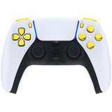 eXtremeRate Replacement D-pad R1 L1 R2 L2 Triggers Share Options Face Buttons, Chrome Gold Full Set Buttons Compatible with ps5 Controller BDM-030/040/050 - Controller NOT Included - JPF2001G3