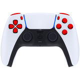 eXtremeRate Replacement D-pad R1 L1 R2 L2 Triggers Share Options Face Buttons, Chrome Red Full Set Buttons Compatible with ps5 Controller BDM-030/040/050 - Controller NOT Included - JPF2003G3