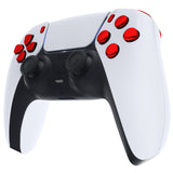 eXtremeRate Replacement D-pad R1 L1 R2 L2 Triggers Share Options Face Buttons, Chrome Red Full Set Buttons Compatible with ps5 Controller BDM-030/040/050 - Controller NOT Included - JPF2003G3