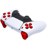 eXtremeRate Replacement D-pad R1 L1 R2 L2 Triggers Share Options Face Buttons, Chrome Red Full Set Buttons Compatible with ps5 Controller BDM-030/040/050 - Controller NOT Included - JPF2003G3