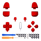 eXtremeRate Replacement D-pad R1 L1 R2 L2 Triggers Share Options Face Buttons, Chrome Red Full Set Buttons Compatible with ps5 Controller BDM-030/040/050 - Controller NOT Included - JPF2003G3