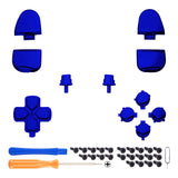 eXtremeRate Replacement Full Set Buttons for PS5 Controller BDM-030/040/050/060 - Chrome Blue - JPF2004G3